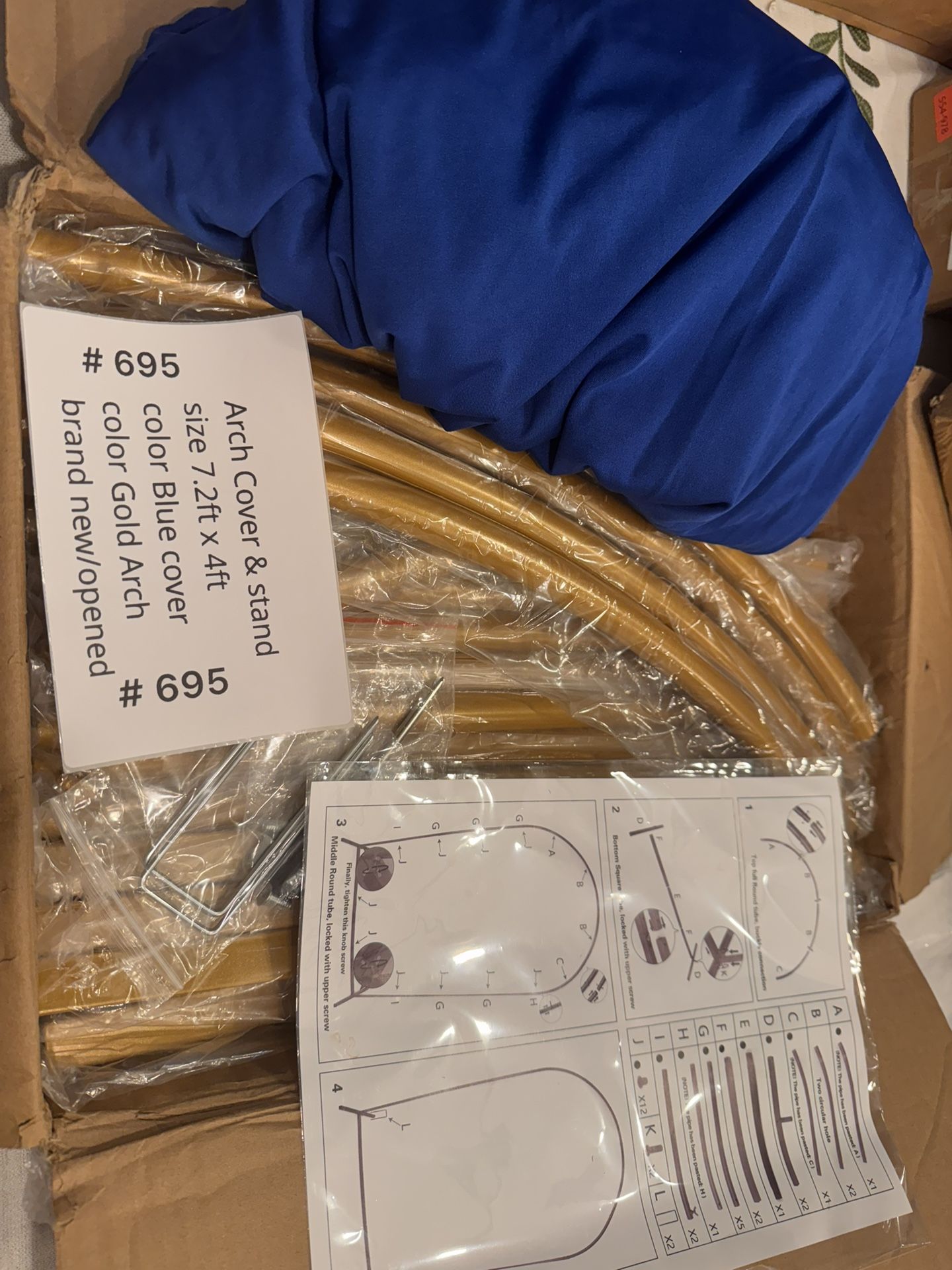 Party Wedding decorations- Arch And Cover Size 7.2 Tall, New In Box