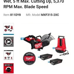MX FUEL Lithium-Ion 14 in. Cut Off Saw Kit with RAPIDS TOP Brake w/ (2) FORGE XC8.0 Batteries