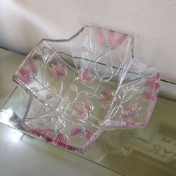 Vintage, Large, Fifth. Avenue, Crystal Clear, Flowers,Bowl.
