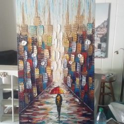 Beautiful Art. Painting With Lifted Scenery