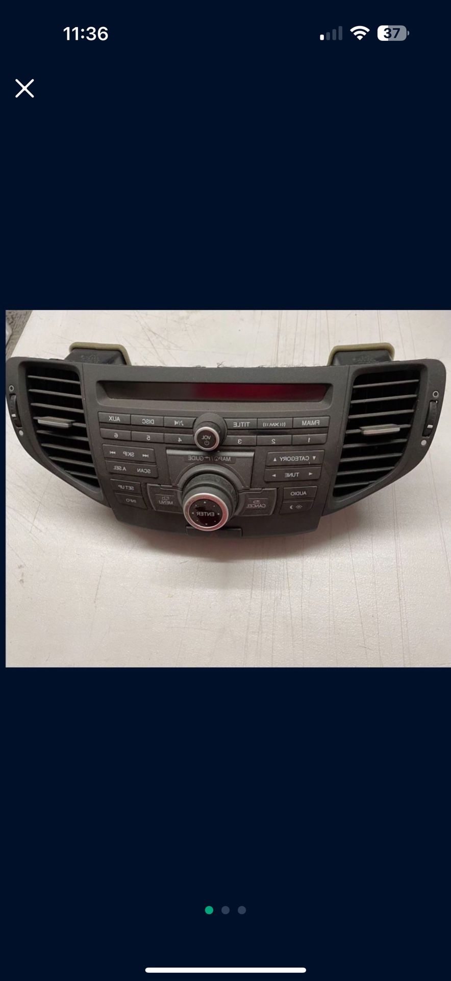 Acura TSX Navigation Radio Receiver Control Dash Panel Vents