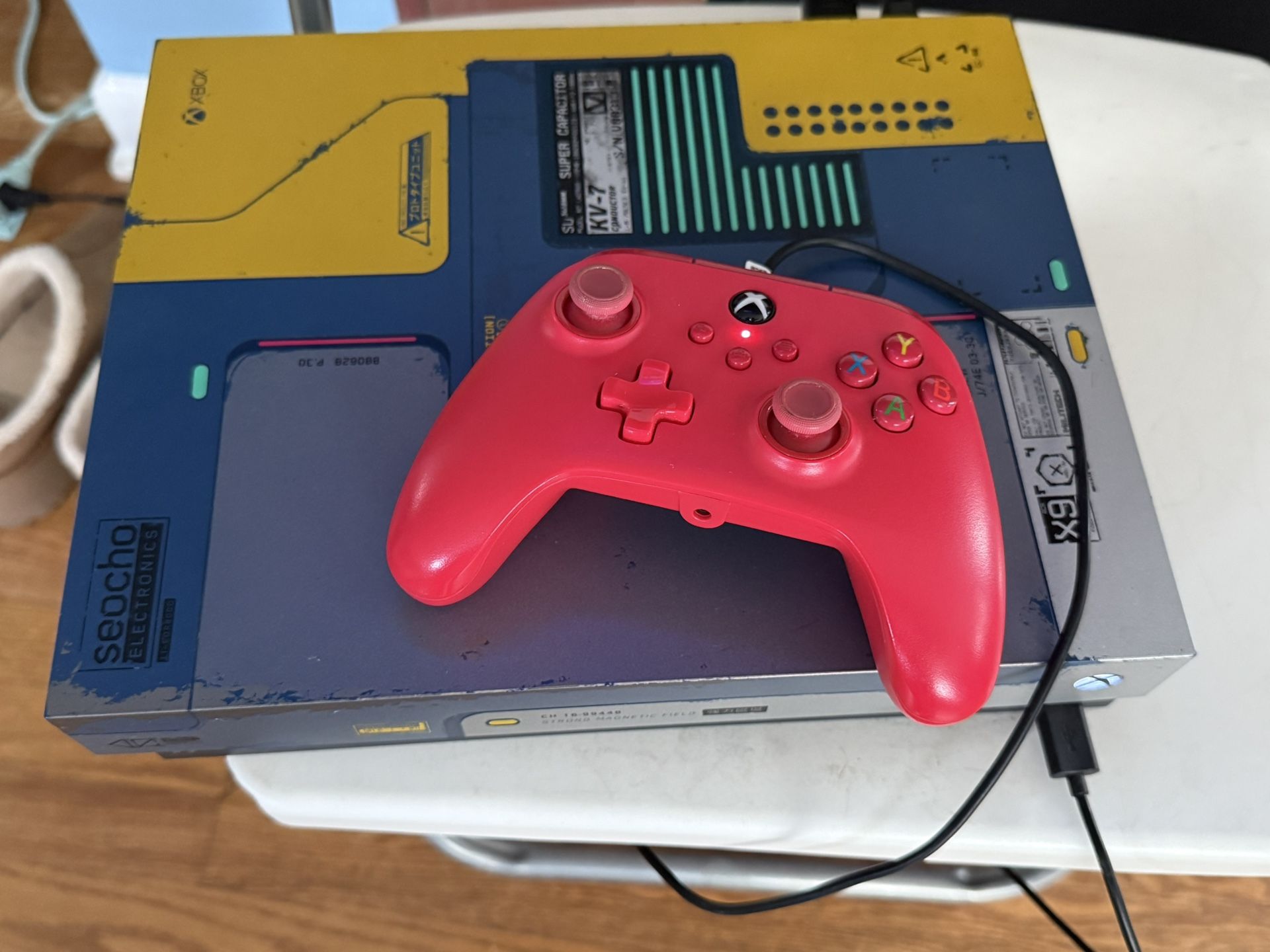 Microsoft Xbox One X 1TB Console Gaming System Cyberpunk W/pink Controller