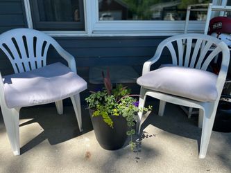 Patio chairs, and table set