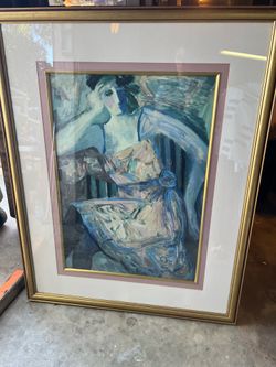 BARBARA A. WOOD VINTAGE IMPRESSIONIST “BLUE SASH”
