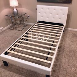 Brand New Twin Size Platform Faux Leather Bed frame 