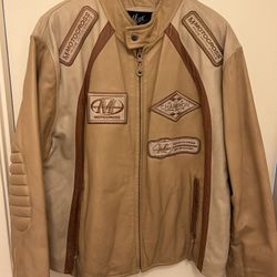 Jacket Men Leather Rider -Sz 2X
