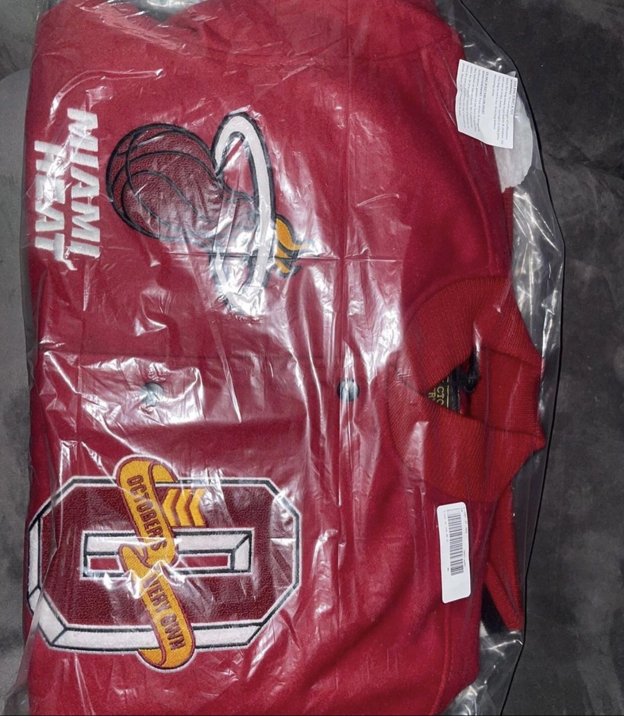 Ovo x NBA Heat Varsity Jacket Red