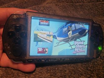 Playstation Psp Clear Black 1000 Phat Mod--ded Video Game Console IPS screen upgrade