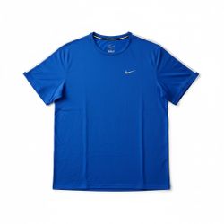 Nike Dri-FIT Running Men's T-Shirt Size XL Royal Blue White Stripe Short Sleeve