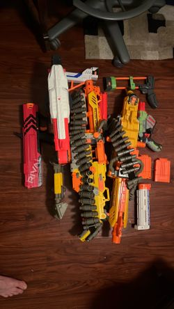Assorted Nerf Guns and Accessories