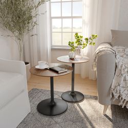 Remy Gunmetal/Brown Nesting Table (Set of 2)