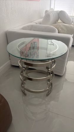 Chrome glass side table