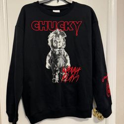 Chucky Sweatshirt Black Unisex Size Small