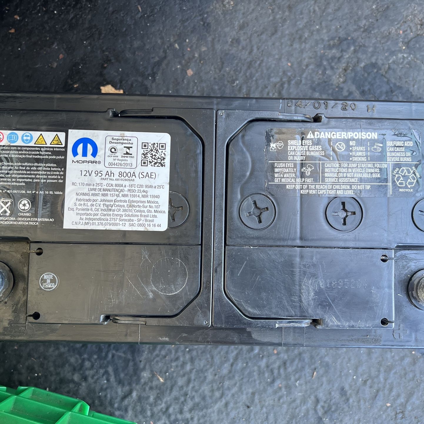 Mopar Battery 12 V 95Ah 800A for Sale in San Diego, CA - OfferUp