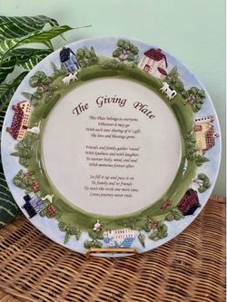 Vintage 3D Hand Painted “The Giving Plate” Plate