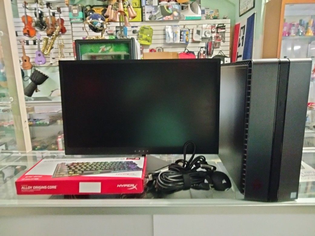 HP Omen Desktop Gaming Computer With HyperX Keyboard And Corsair Mouse