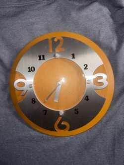 Kirch Wall Clock Industrial Round  Wood Aluminum & Glass Face 11.5" VTG MCM .