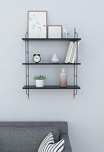 3-Tier Shelves Wall Mounted Display Shelf Storage Holder Rack