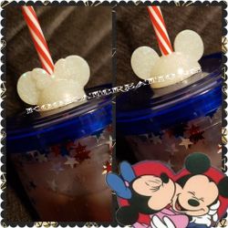 Straw toppers Minnie and Mickey inspired