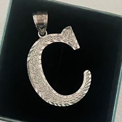 C Initial Pendant/Charm 925 Stamped 