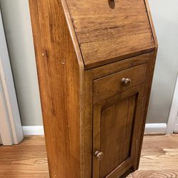 Vintage Petite Mahogany Drop Leaf Desk, Drawer & Shelving Cabinet