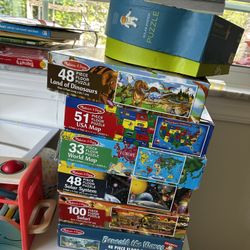 7 Boxes Of Children Puzzles