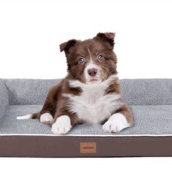 Dog Bed, Small Dog Bed for Dogs Up to 35lbs, Orthopedic Eggs Foam Dog Bed with Removable Washable Cover Waterproof Lining and Nonskid Bottom
