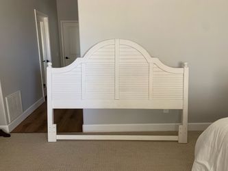 White Solid Wood Headboard