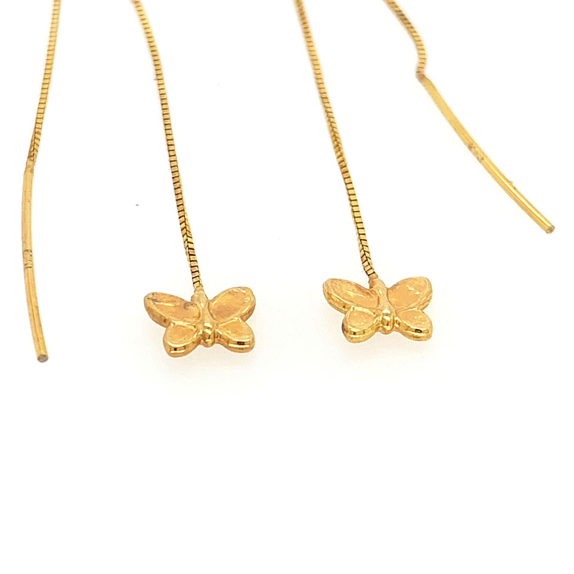 14k Butterfly Threader Earrings
