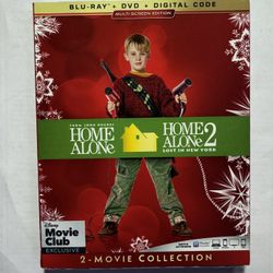 Home Alone & Home Alone 2 -Blu Ray/Dvd/Digital Disney Movie Club Exclusive - NEW