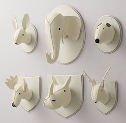 Restoration Hardware RH Baby & Child Wool Felt Animal Heads - Set of 6