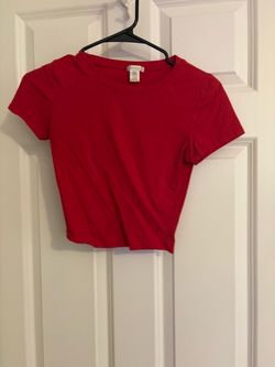 Red Crop Top Short Sleeve T-Shirt