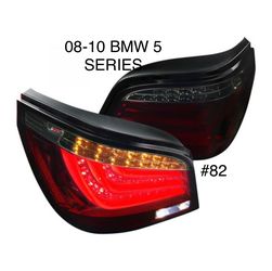 2008 to 2010 BMW 5 series Chrome Red/Smoke Fiber Optic LED Taillights