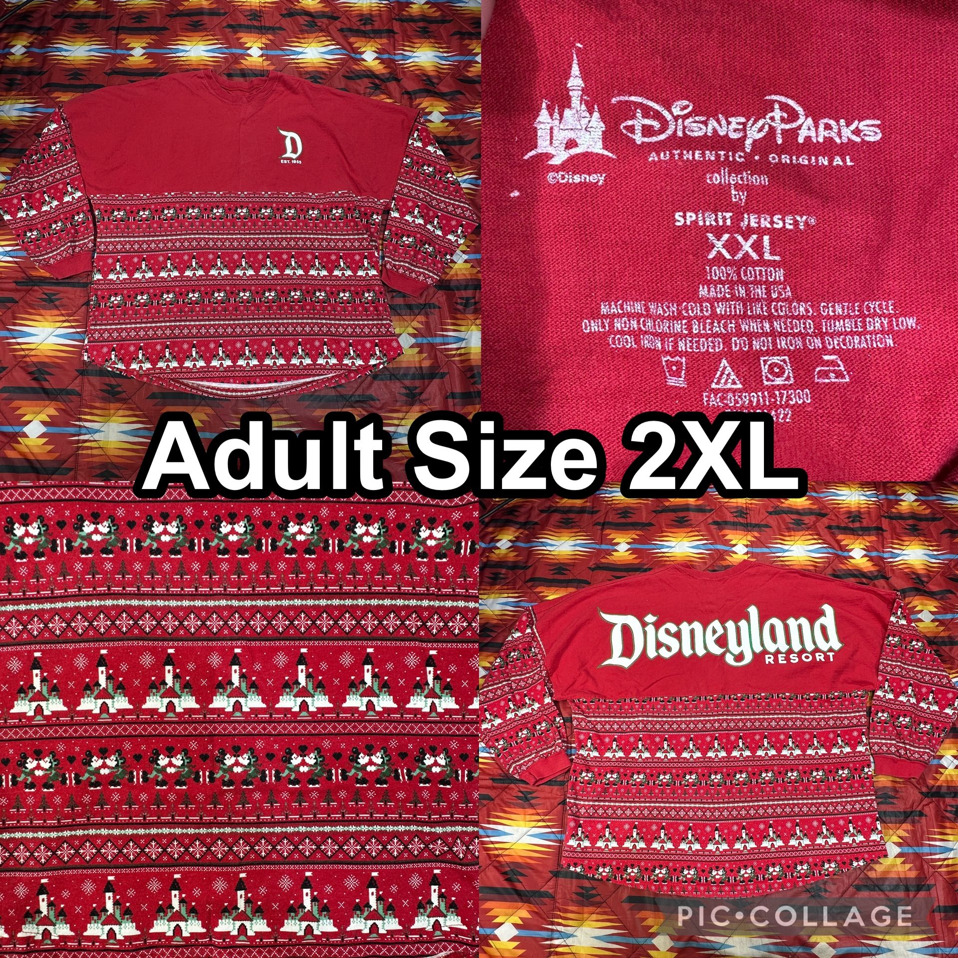Disneyland Resort Christmas Spirit Jersey 2XL Red Mickey...