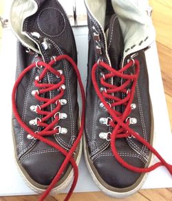 Leather high top converse