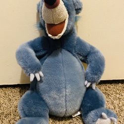 Vintage Disney Store Plush Blue Baloo Bear The Jungle Book 15"