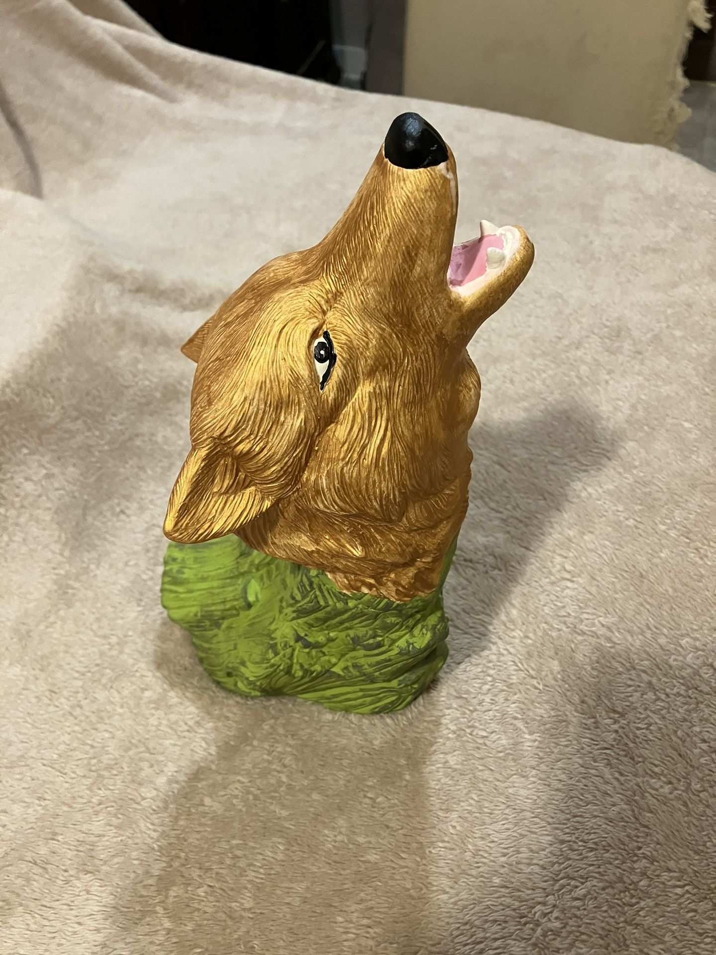 Hand Painted Driftwood Wolf
