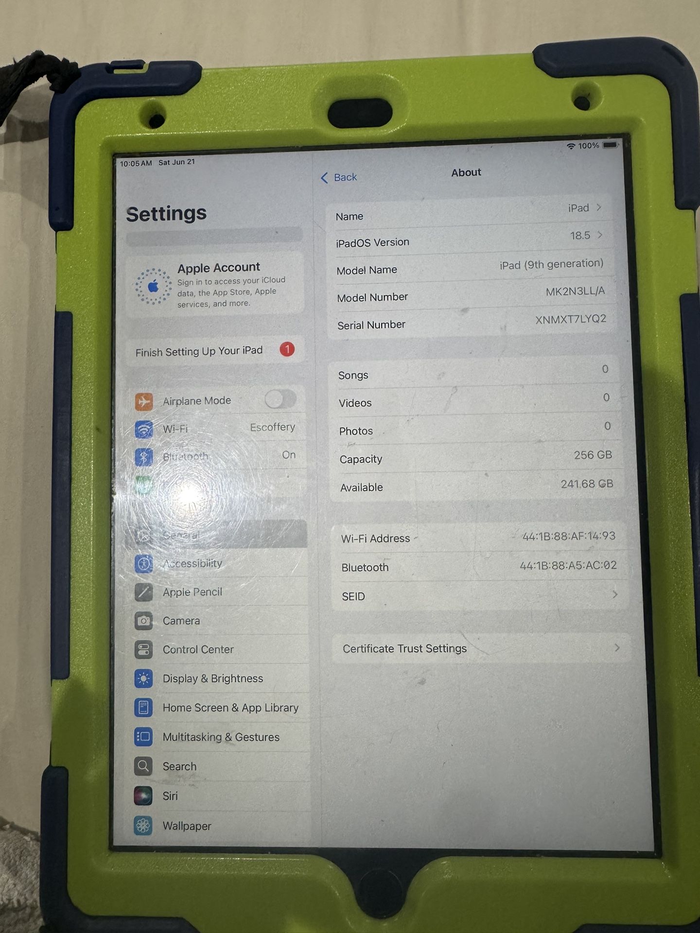 iPad 9th generation. 256 GB