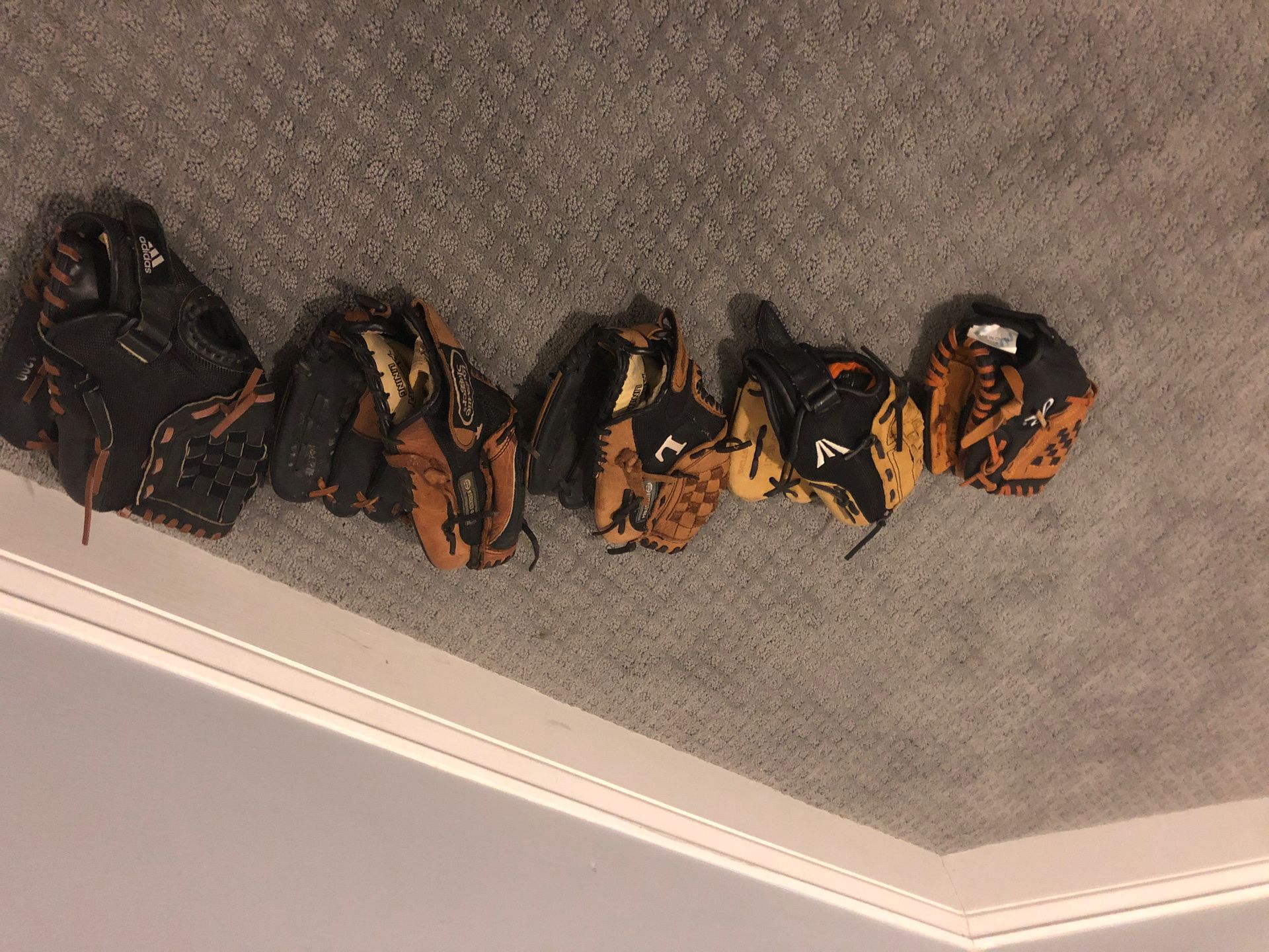 5 kids baseball gloves