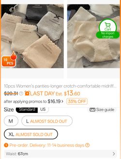 Moving sale! 9pcs Women's panties (longer crotch comfortable midriff-wrapped buttocks without traces