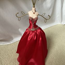 Jewelry Organizer Stand Long Red Dress