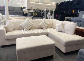 New Sectional Sofa Corduroy Fabric 106x76x35h