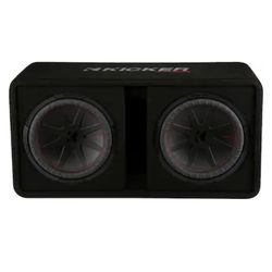 KICKER - CompR Dual 12" Dual-Voice-Coil 2-Ohm Subwoofers with Enclosure - Black
