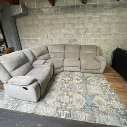 Grey Reclining Sectional Couch “WE DELIVER”