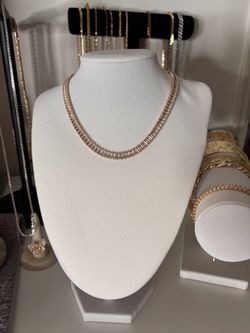 New gold plated tennis necklace and bracelet