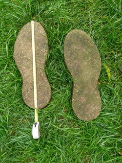 Large aggregate garden stepping stones pair used