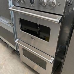 Stainless Steel Viking Double Wall Oven 