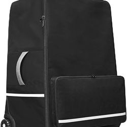 ORKELS Stroller Travel Bag for UPPAbaby Vista, Vista V2, Cruz V2 – Durable Foldable Gate Check Storage Bag for Airplane Travel – Black (rolling stroll