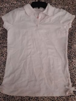 Girls White Uniform Top Size Lrg 12/14 (NEW)