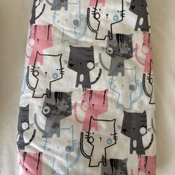 Pink & gray cat bedsheets twin size